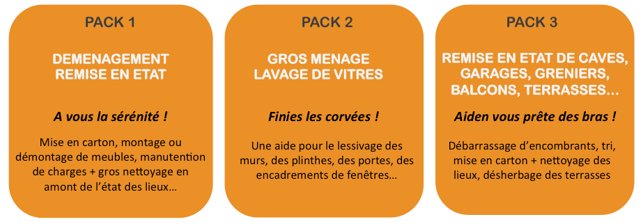 AIDEN SERVICES - Packs saisonniers - ménage et travaux à domicile