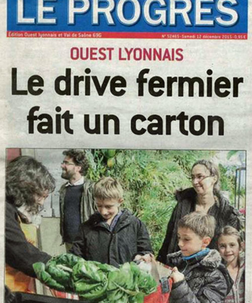 AIDEN CHANTIERS - Le Progres 12/12/15 - Le drive fermier fait un carton