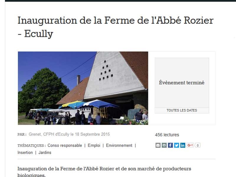 AIDEN SOLIDAIRE - Inauguration de la ferme de l'Abbé Rozier