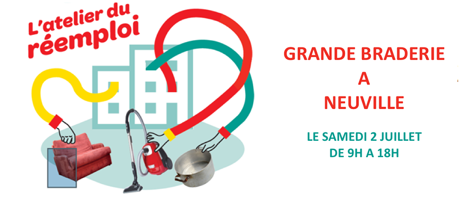 aiden-solidaire - Braderie de l'Atelier du réemploi le 2 juillet 22 à Neuville